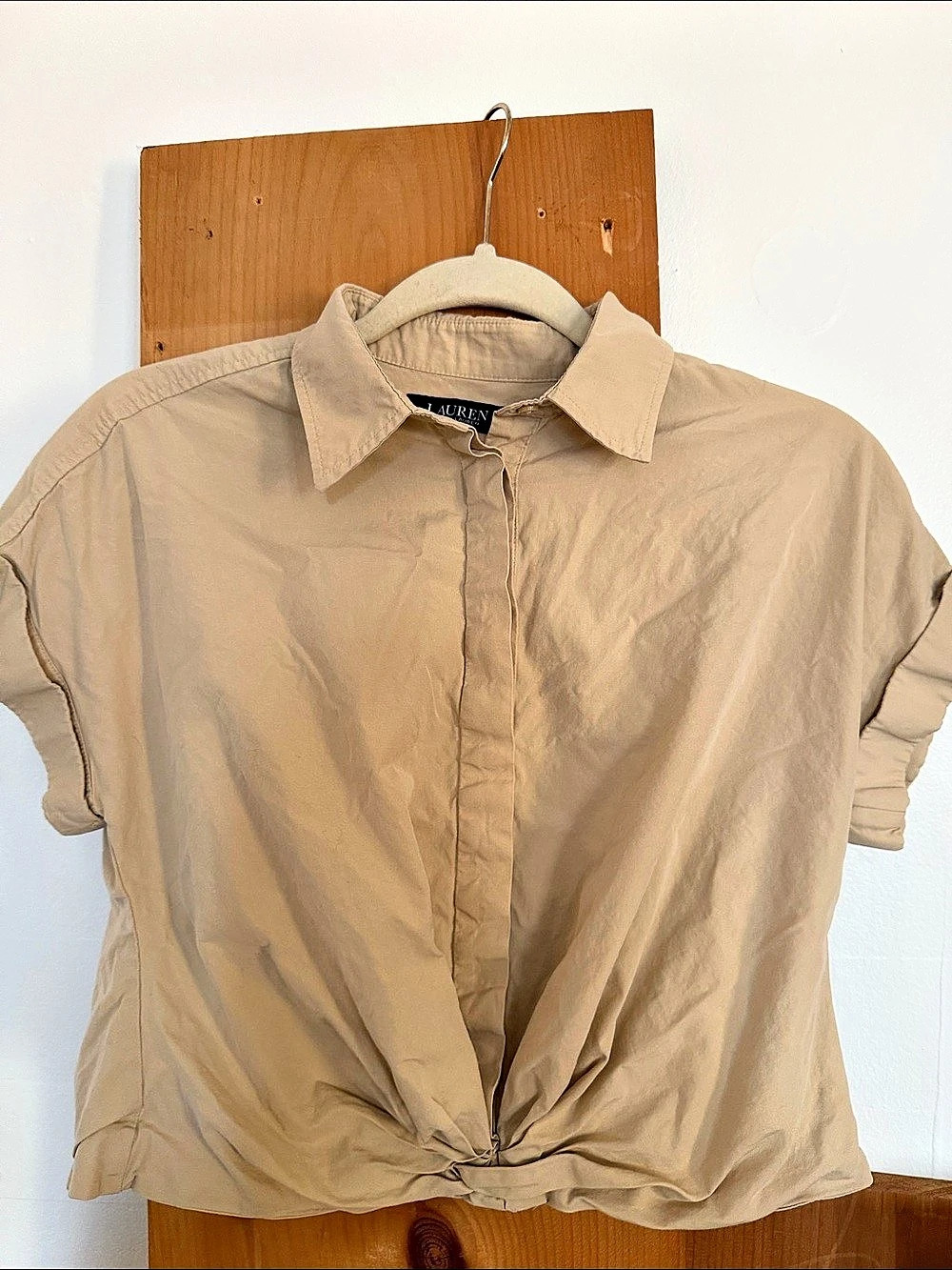 Lauren Ralph Lauren Button Down Shirt Beige Small